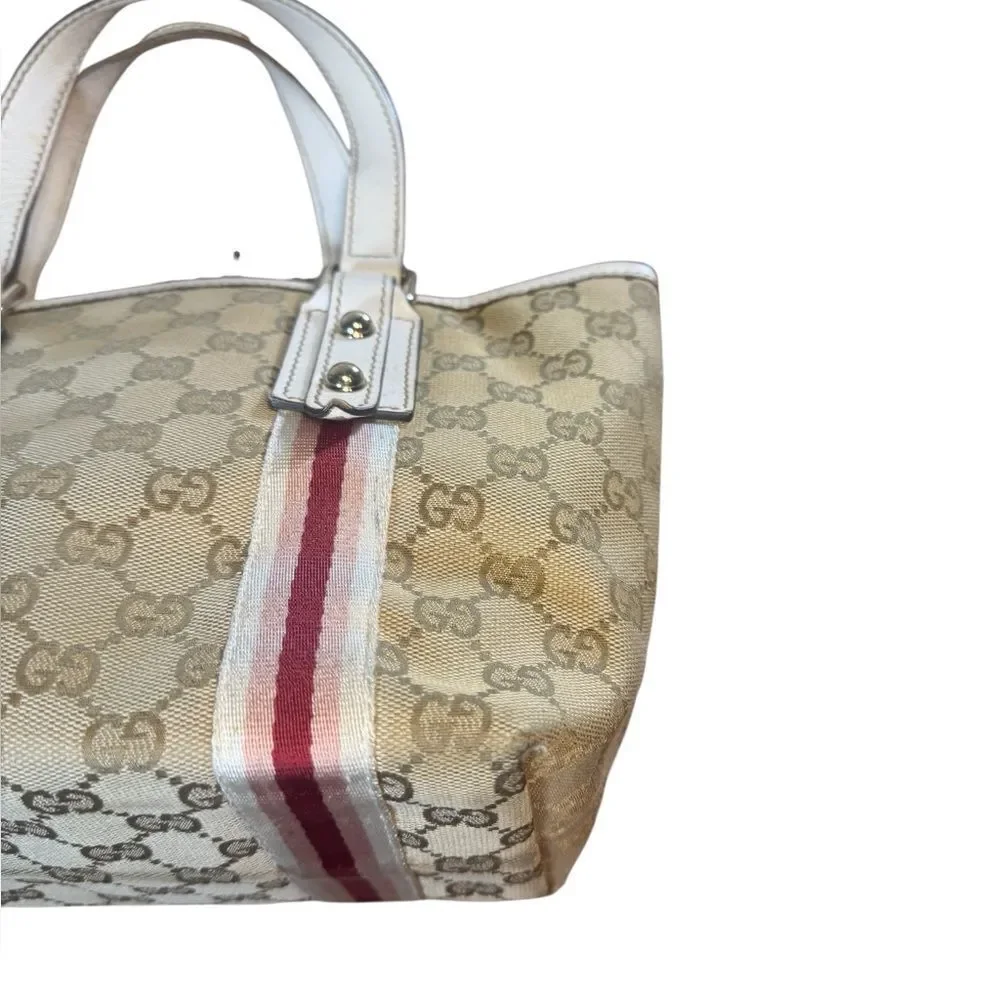 GUCCI GG Beige Canvas Jolicouer Mini Tote Bag With Starfish Charm